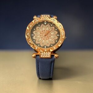 Pretty Little Stary Sky Blue + Rose Gold Ladies Wrist Watch